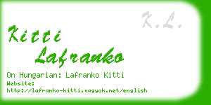 kitti lafranko business card